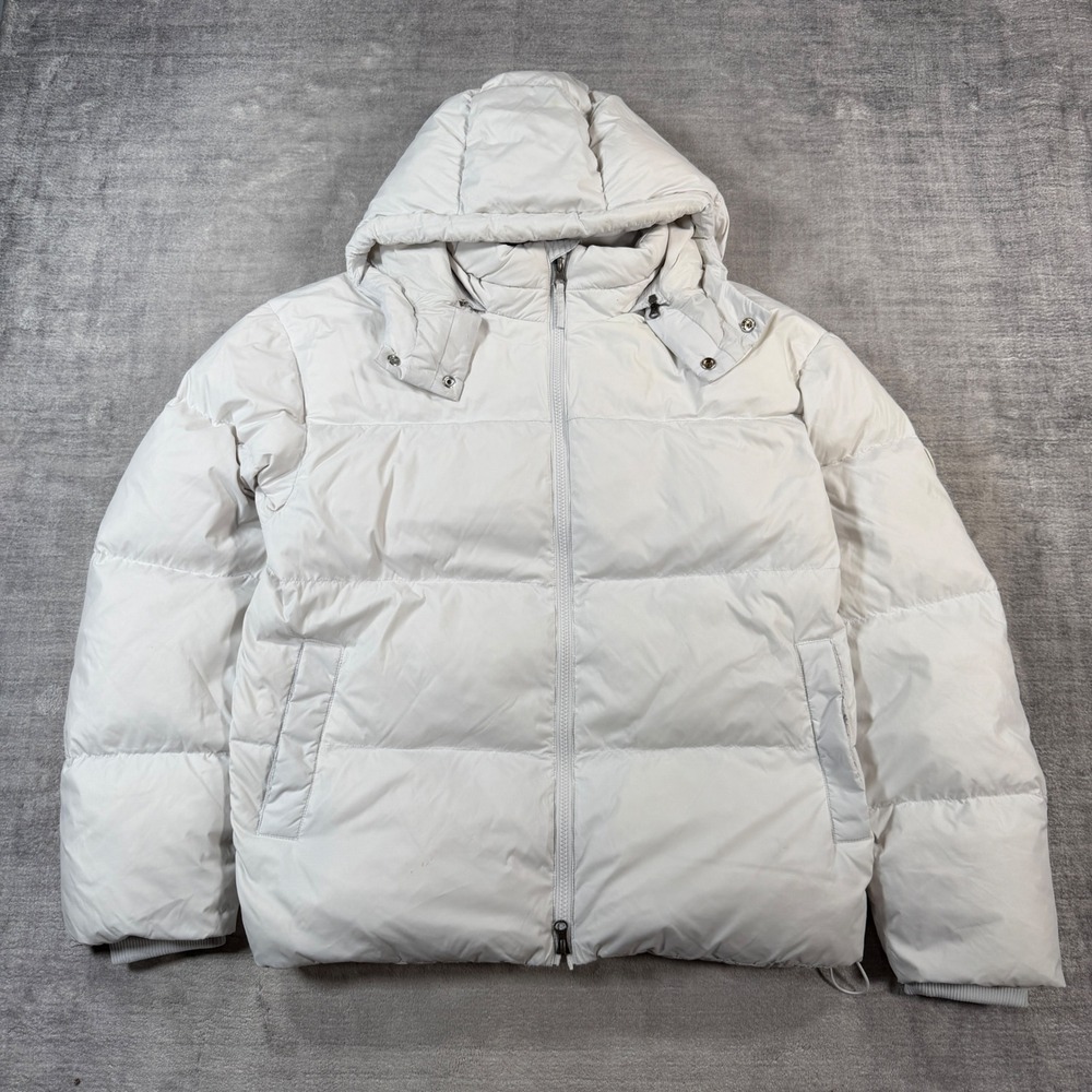 OVO Jacket Mens Small White Puffer Detachable Hood Streetwear Winter Coat